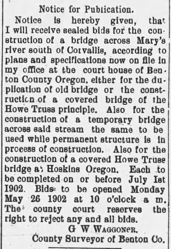 Mary's River (Bids) 5/10/1902